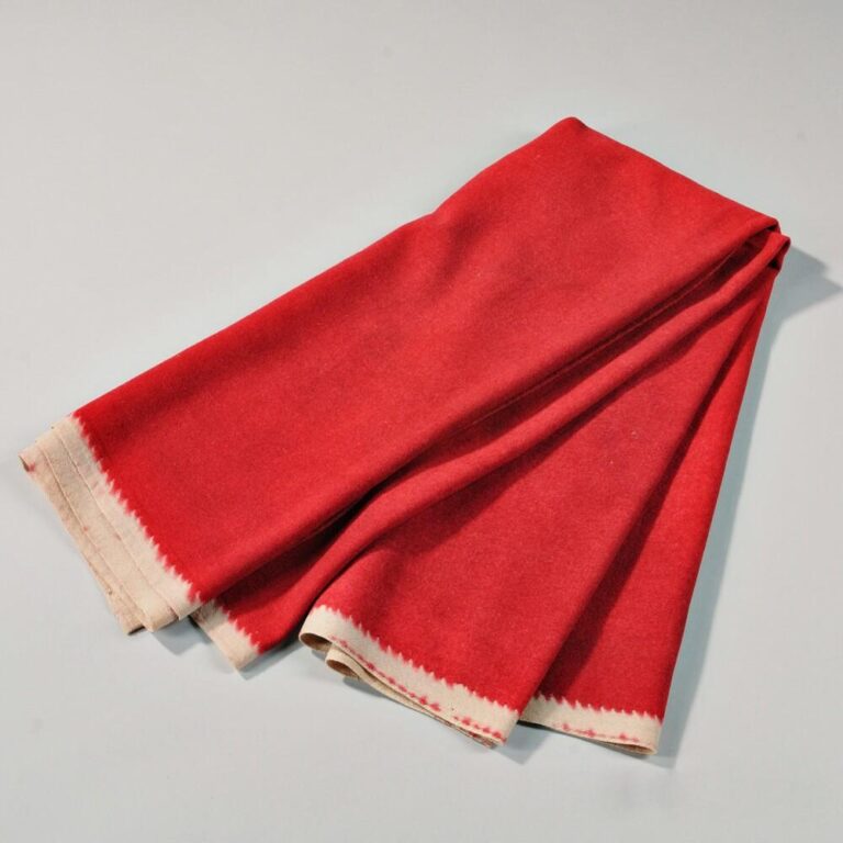 Original 19th century red saved list cloth.